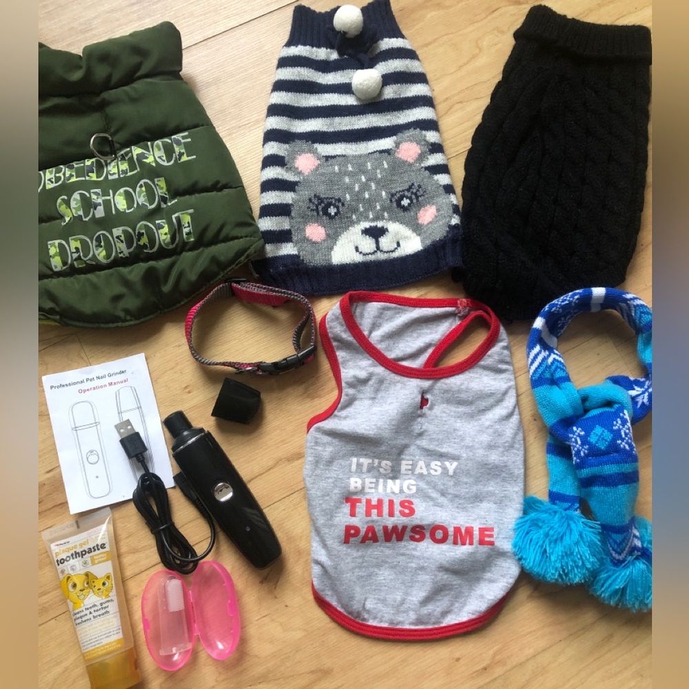 Lot of Dog Clothes Xs S + Pet Nail Grinder!